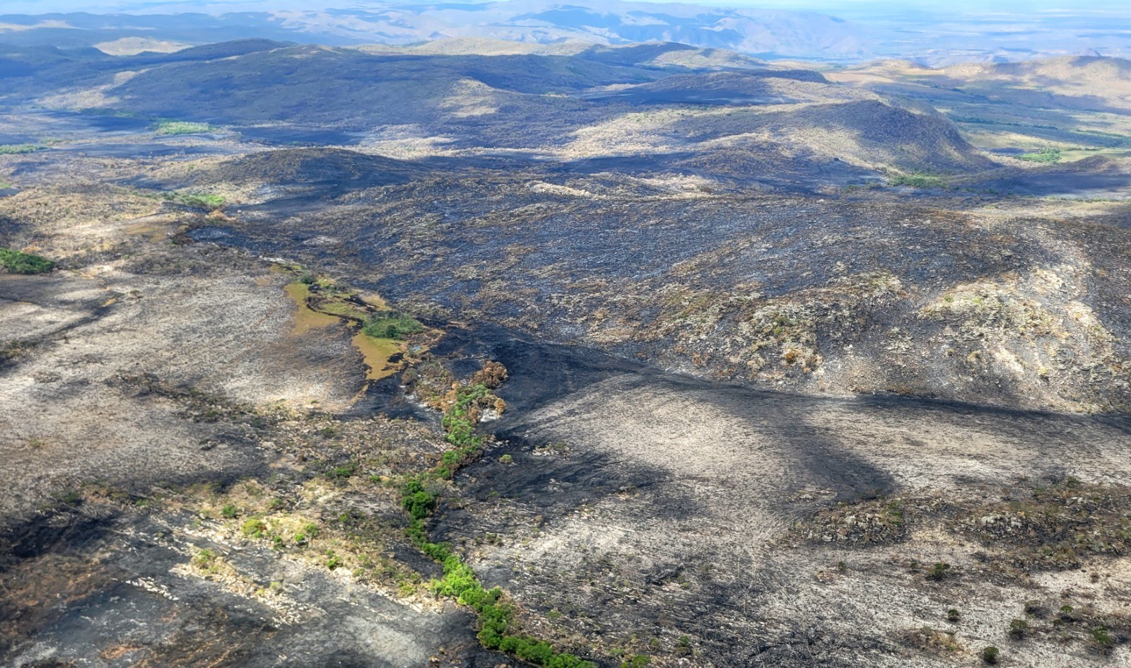 Incêndio em parque da Chapada dos Veadeiros é controlado; fotos mostram destruição