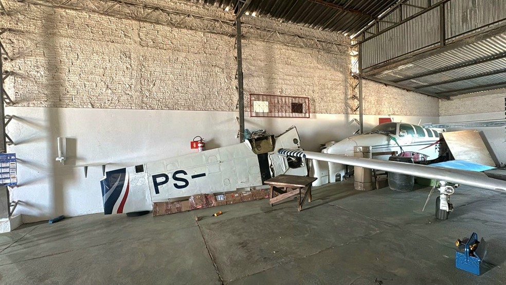 Apreensão ocorreu devido a suspeita da aeronave ser utilizada para transportar drogas — Foto: PF