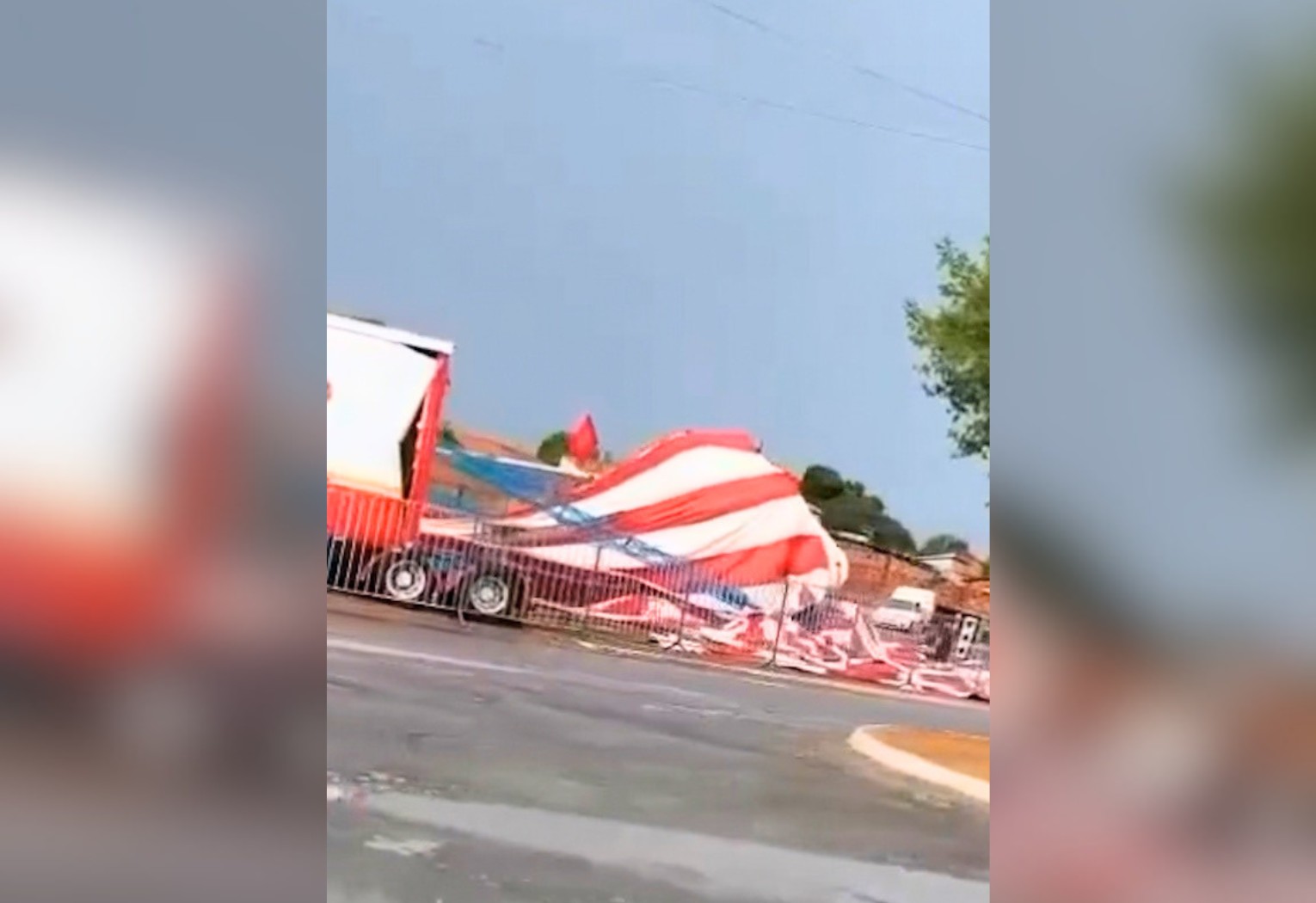 Circo tem estrutura derrubada após forte ventania e chuva no TO