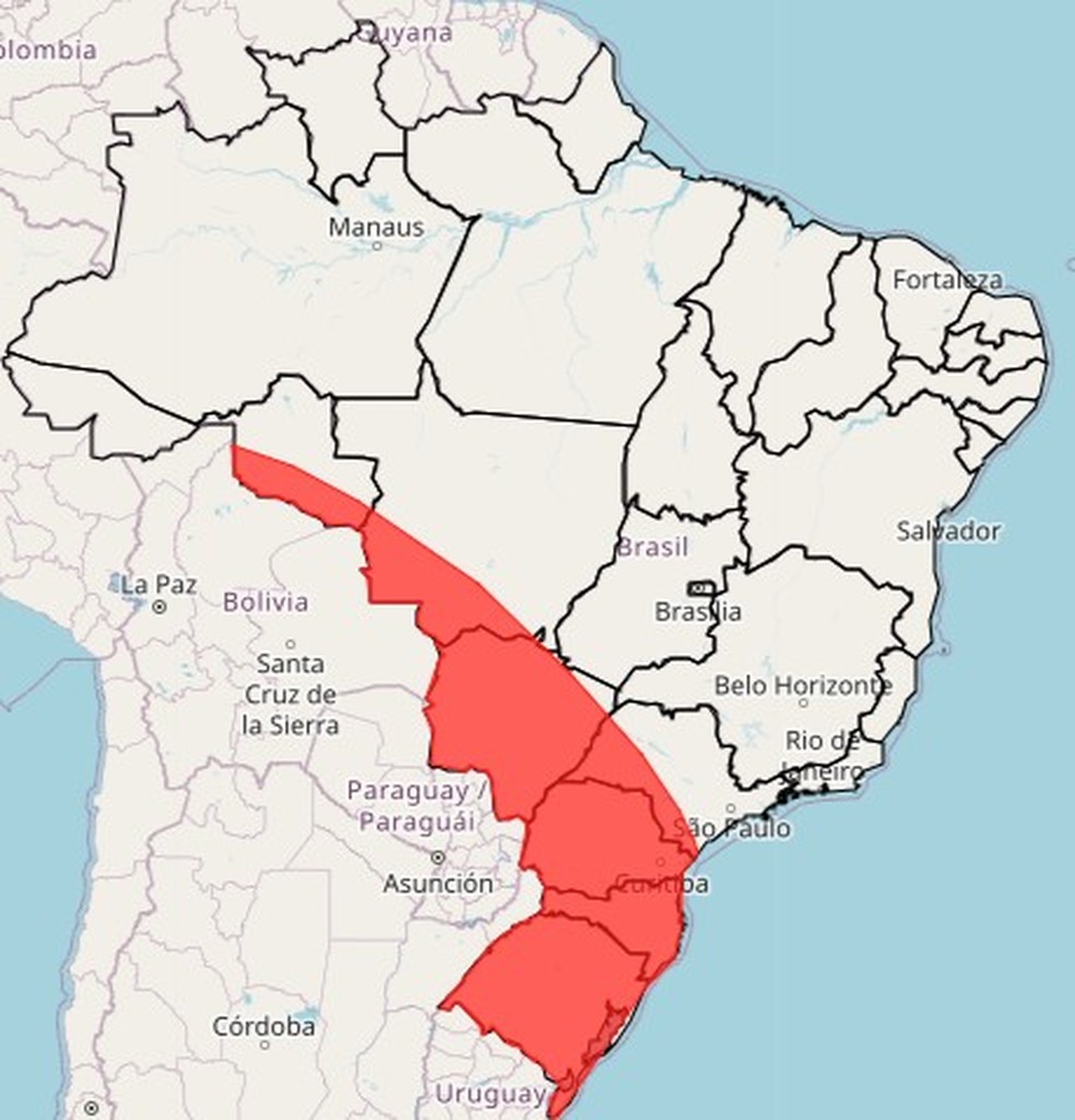 Inmet alerta sobre declínio de temperatura — Foto: Reprodução/Inmet