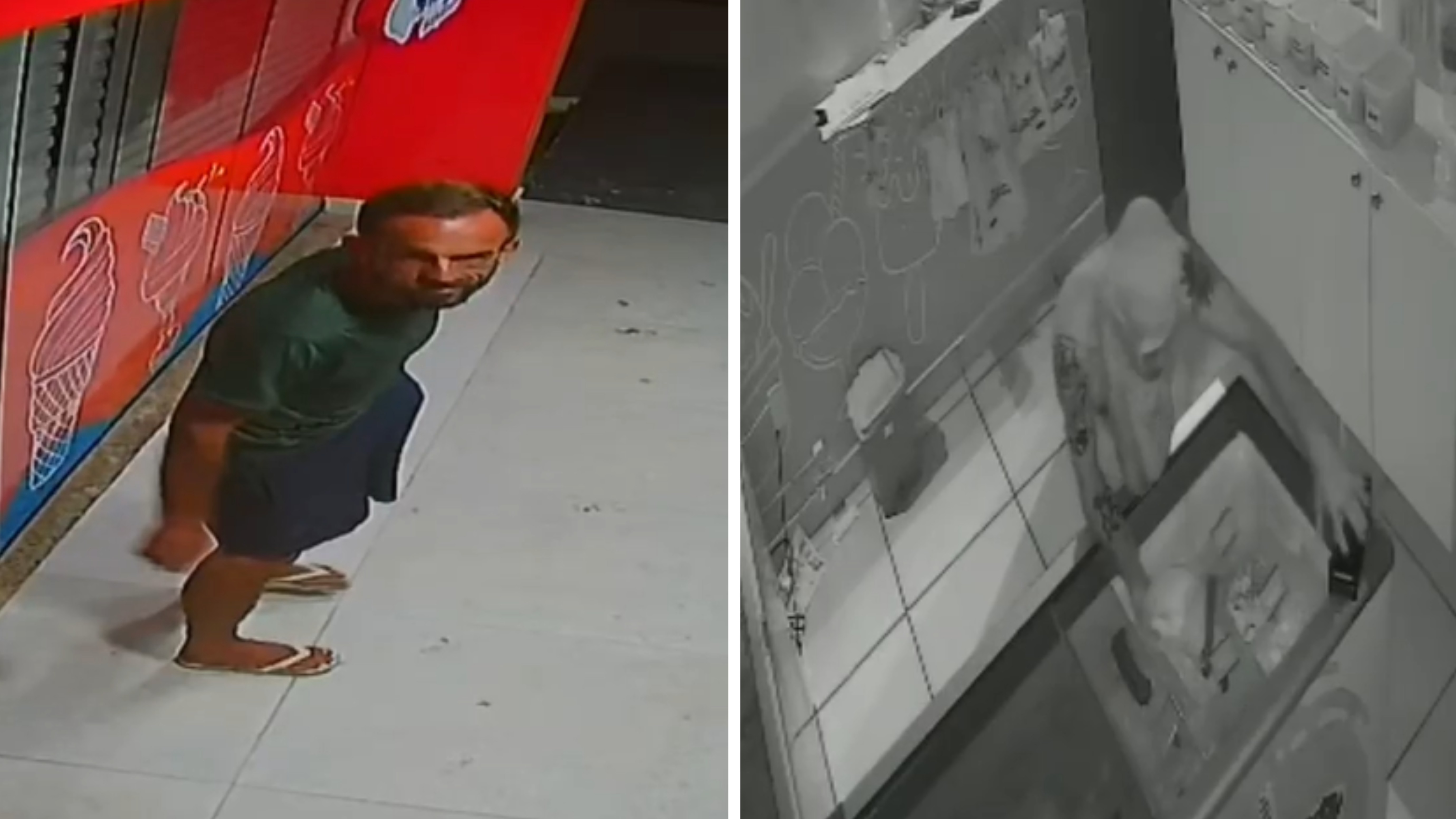 Homem tenta furtar sorveteria, não encontra dinheiro e prepara o próprio sorvete na Paraíba; VÍDEO