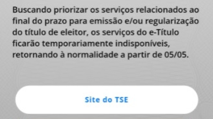 TSE tira do ar parte de serviços para priorizar regularização de