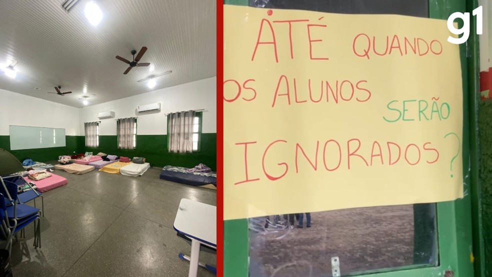 Os alunos afirmam ainda que, em reunião realizada com a direção-geral em março deste ano, foi prometido o início das obras dos alojamentos femininos em até 15 dias, o que, segundo eles, não teria acontecido. — Foto: Reprodução