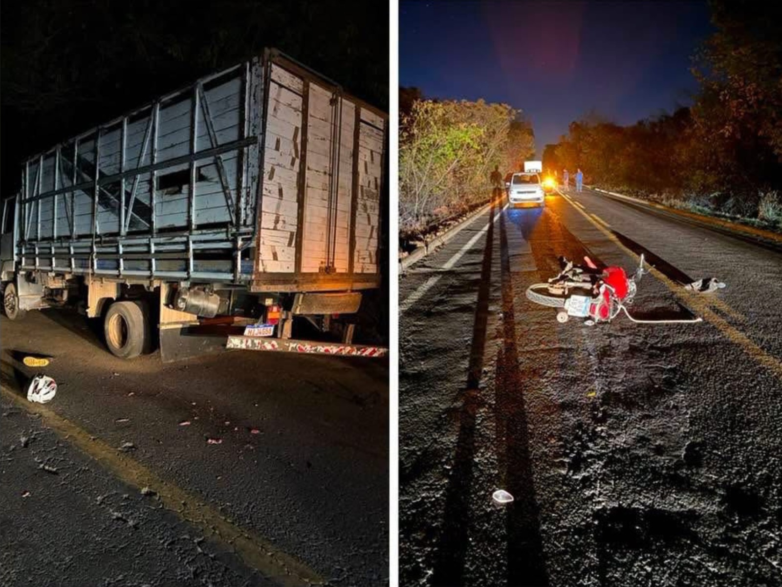 Jovem morre após bater moto em caminhão parado na MG-402, em Luislândia