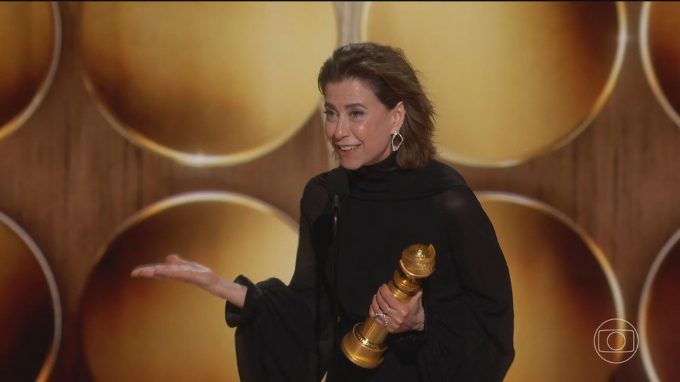 Brasil comemora Globo Ouro de Fernanda Torres — Foto: Reprodução/TV Globo