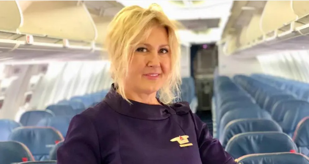 Ilona Biskup trabalhou como comissária de bordo por 32 anos — Foto: Gentileza de Ilona Biskup