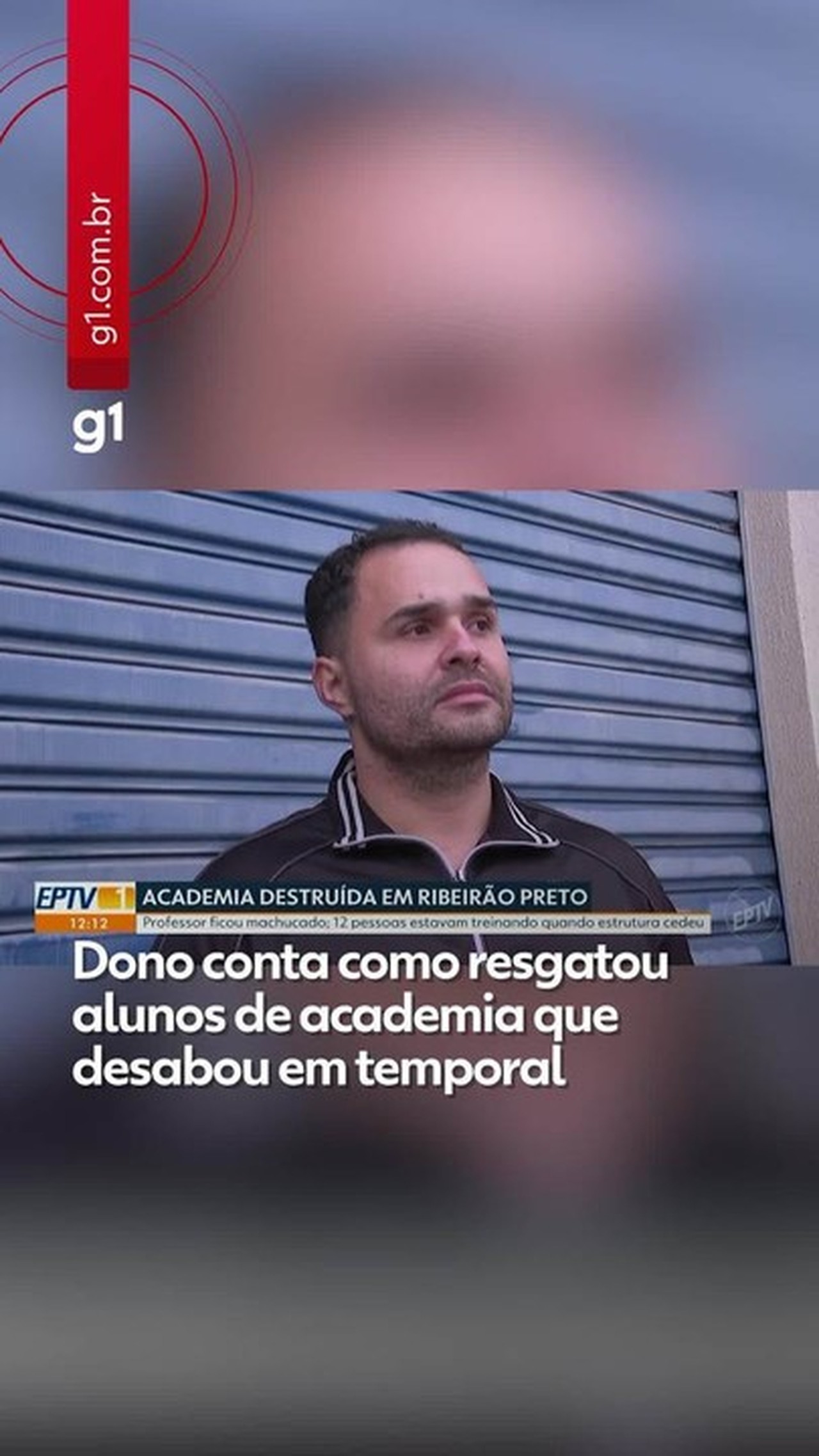 Professor salva alunos de academia que desabou durante temporal em Ribeirão Preto, SP