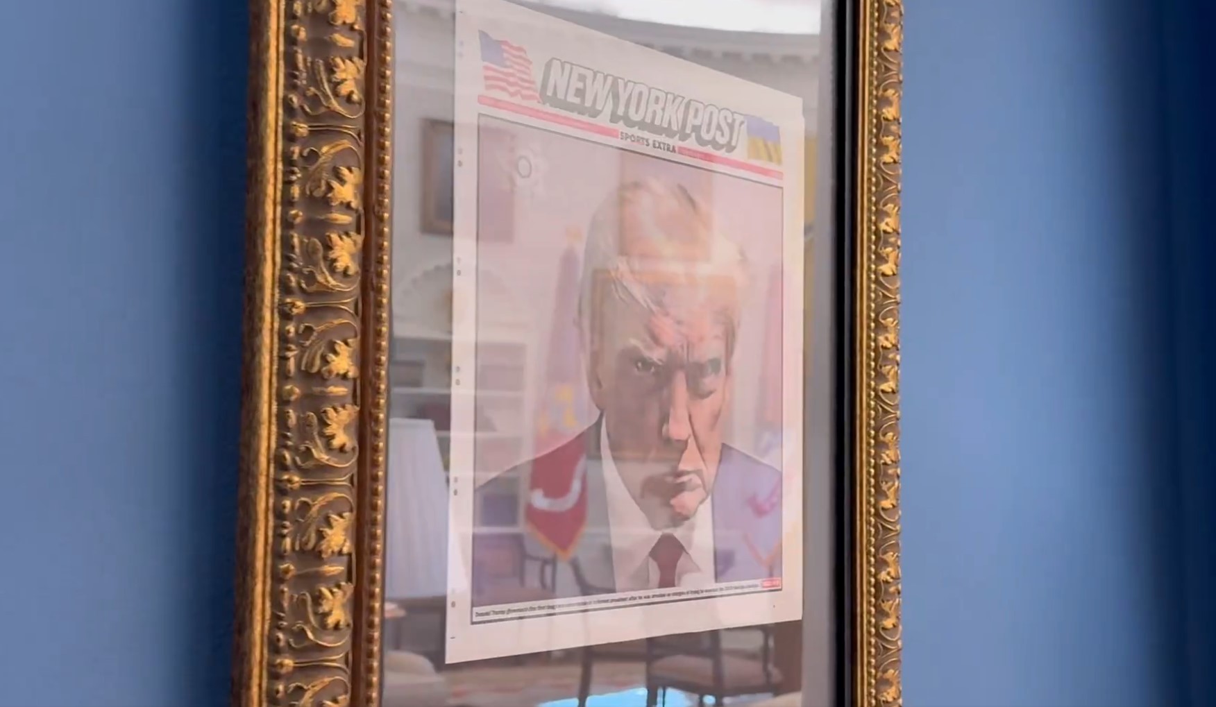 Trump pendurou a foto de sua ficha criminal no Salão Oval da Casa Branca, mostra vídeo de assessor