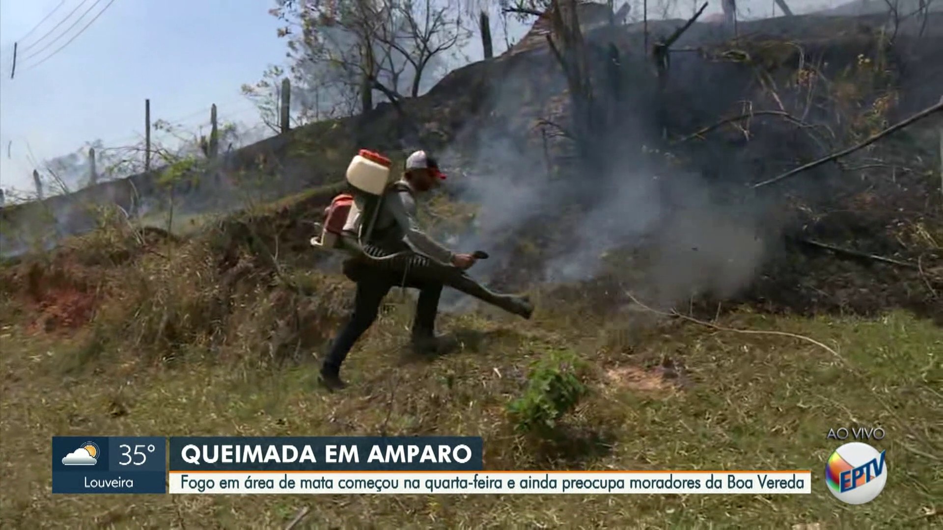 Área de mata queima há três dias em Amparo e chamas se aproximam de residência: 'Nunca vi isso'