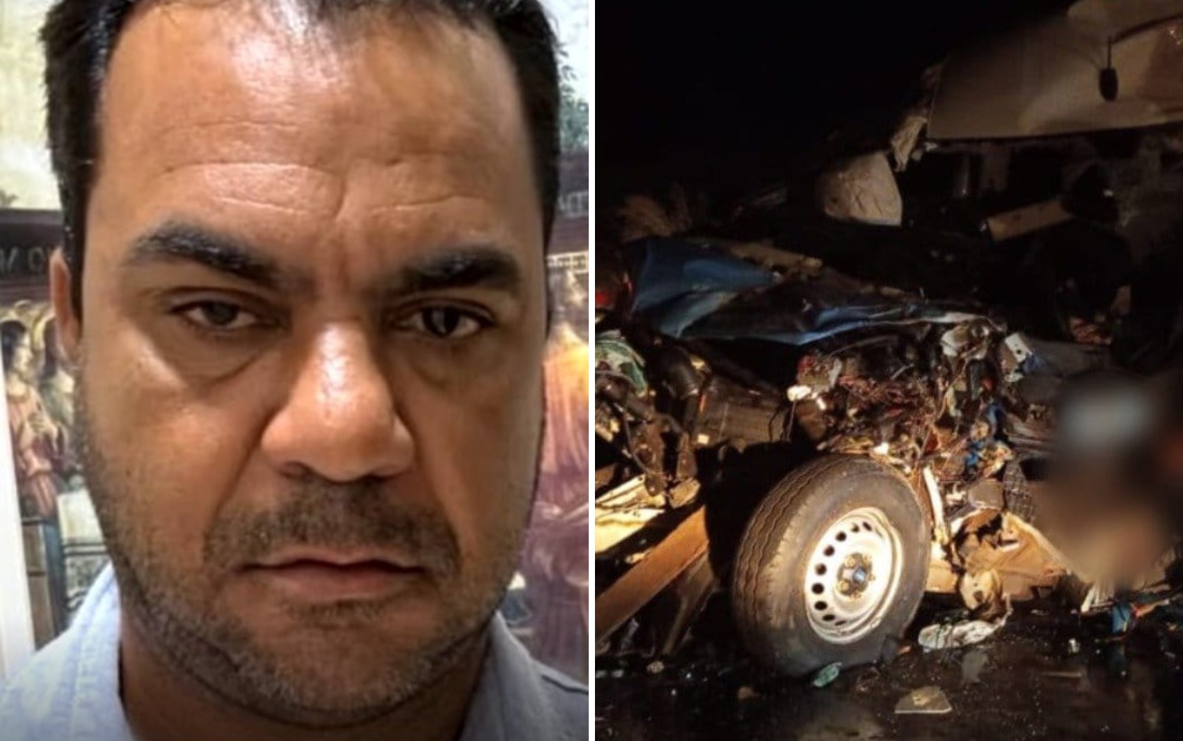 Homem morre em acidente entre van e caminhão na GO-080 