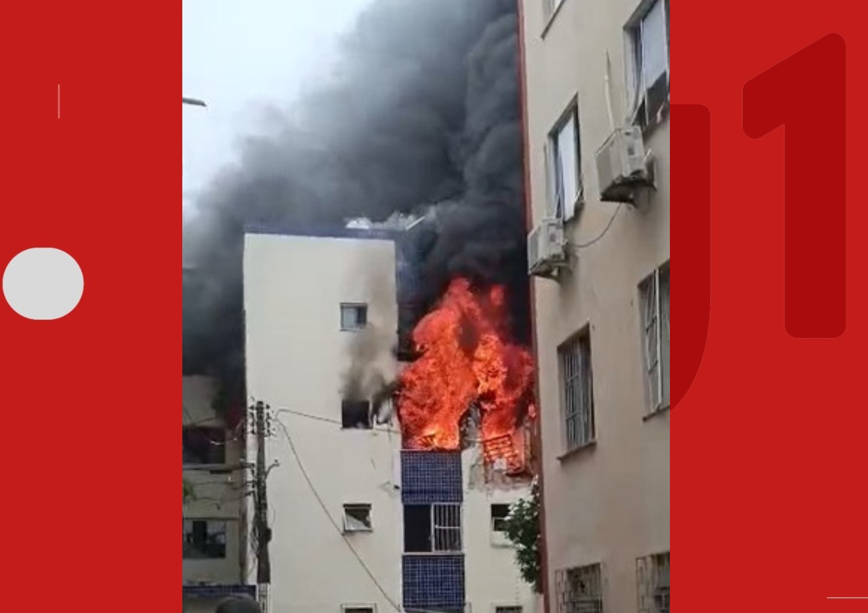 Incêndio de grandes proporções atinge prédio em Salvador 