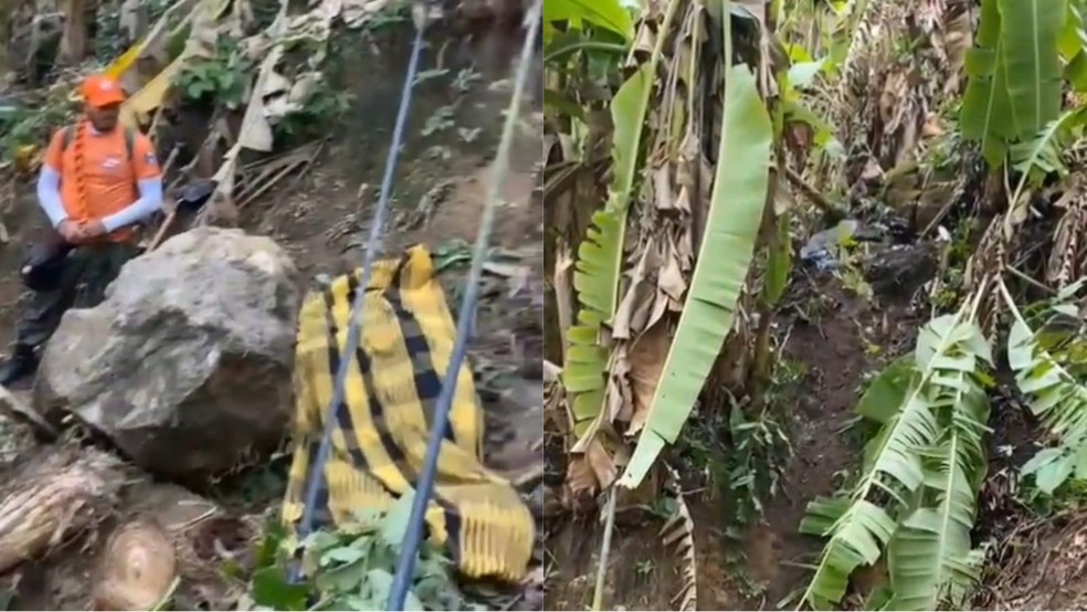 Pedra desliza de barranco e mata agricultor no Ceará. — Foto: Reprodução
