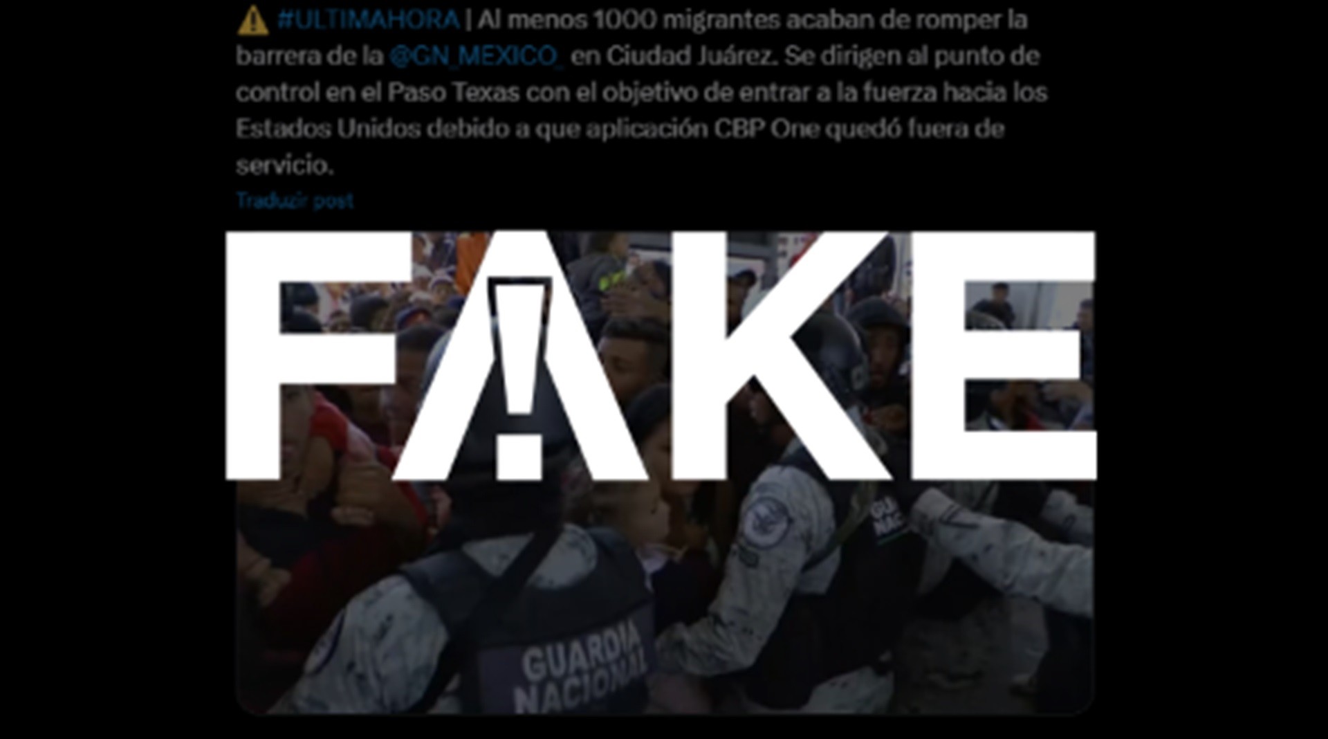 É #FAKE que vídeo que mostra tentativa de invasão de imigrantes nos EUA foi feito após posse de Trump; imagens são de 2023