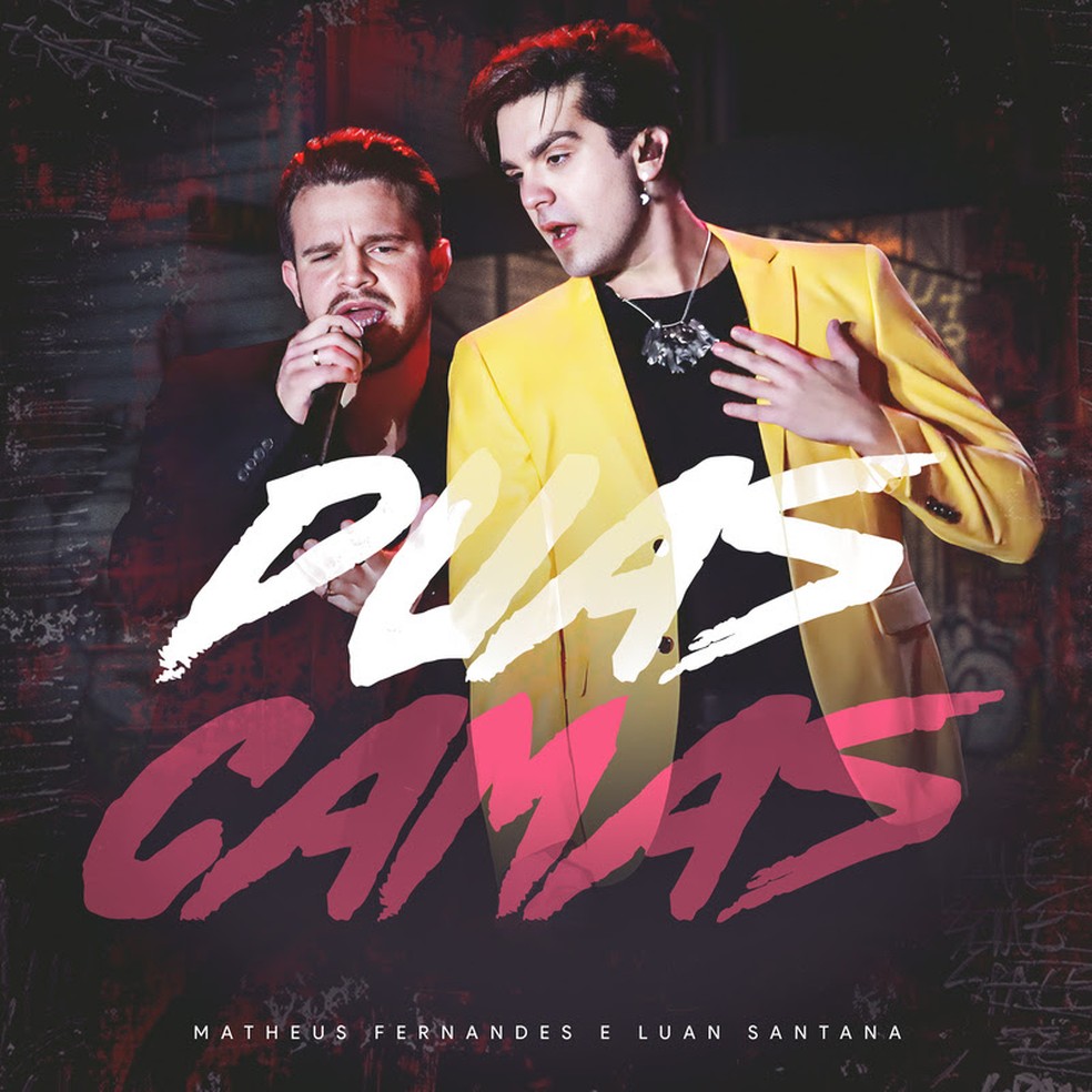 Capa do single 'Duas camas', de Matheus Fernandes com Luan Santana — Foto: Divulgação