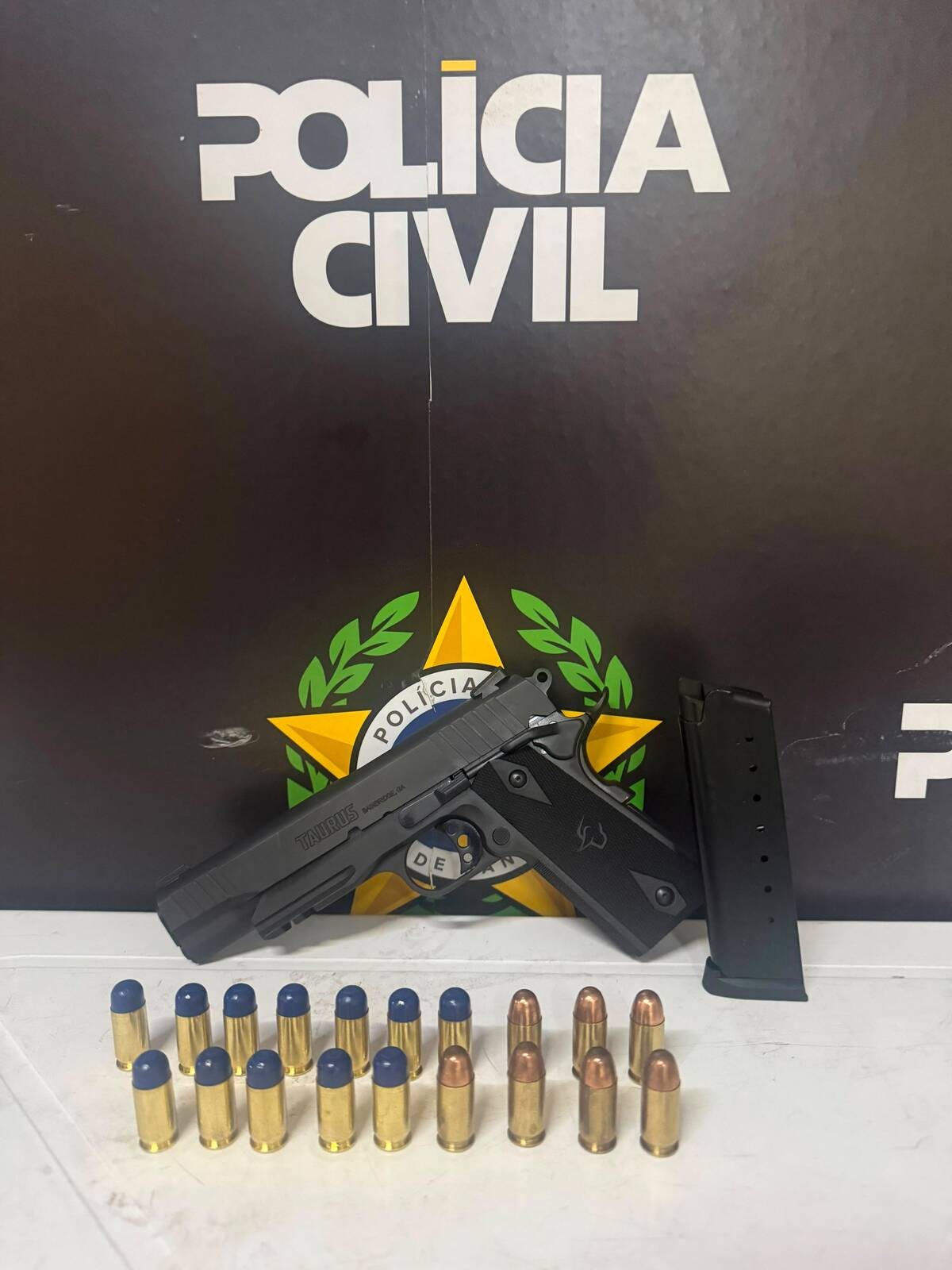 Civil Police seize pistol and ammunition during investigation into reported assault in Barra Mansa