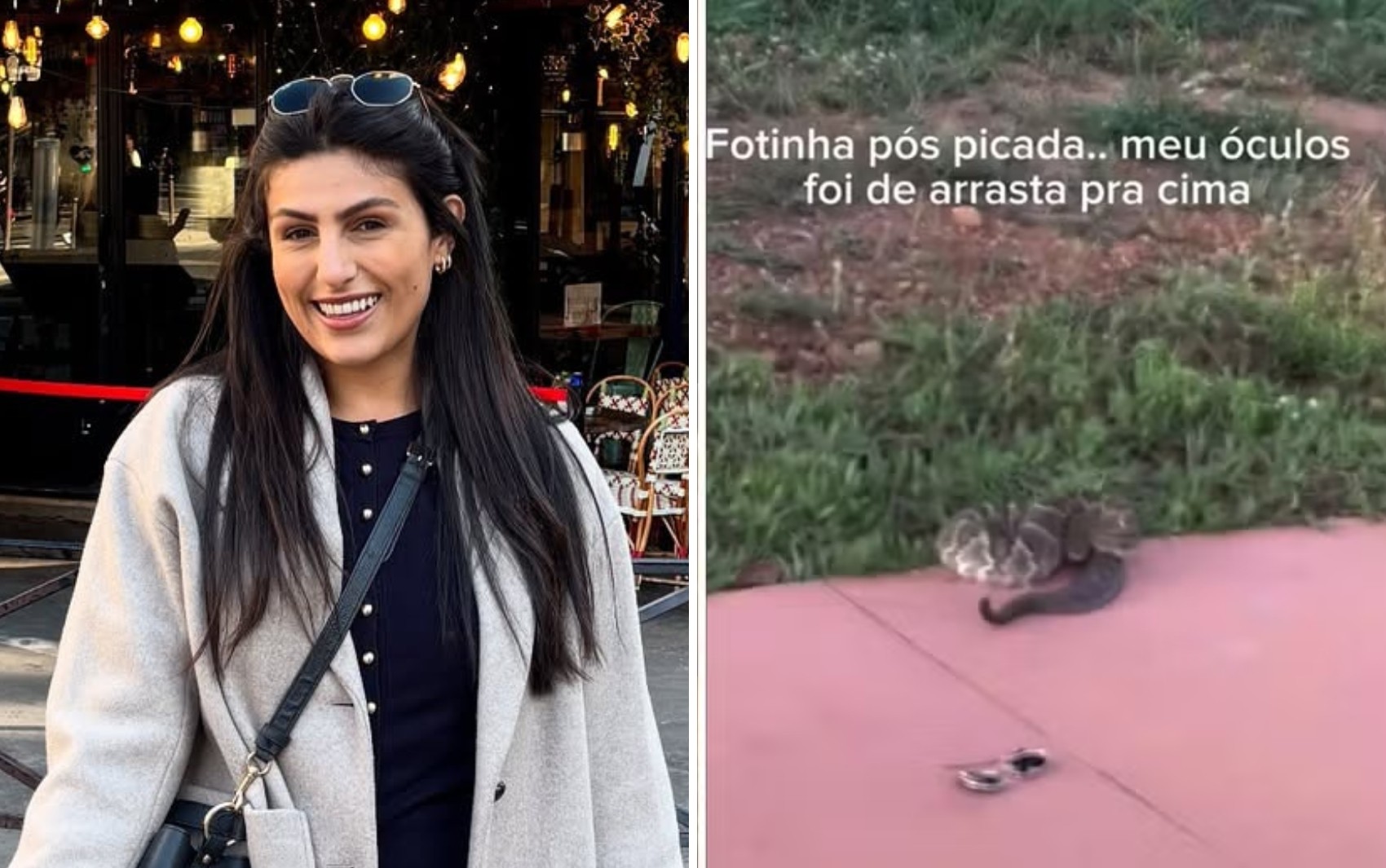 Corretora conta que chutou cobra ao sentir picada enquanto gravava vídeo em condomínio: 'Susto enorme' 