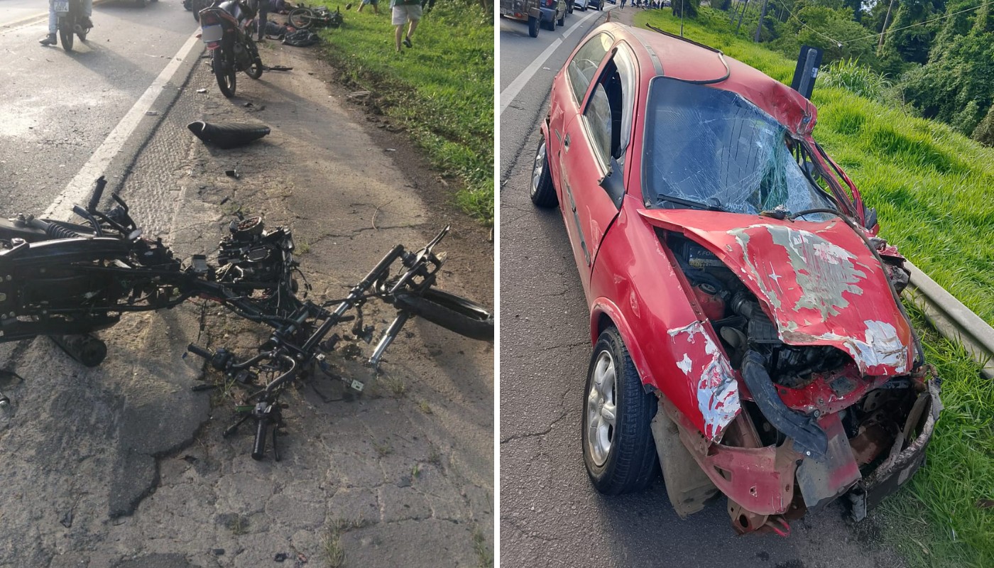 Duas pessoas morrem e uma fica em estado grave após carro bater contra duas motos em Vinhedo
