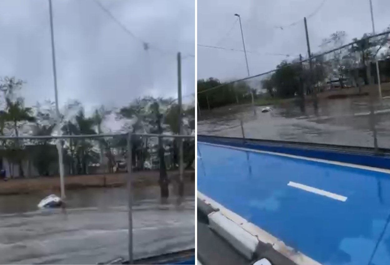 Vídeo: carro da Saúde de Santa Isabel sai da pista e cai em rio em Itaquaquecetuba