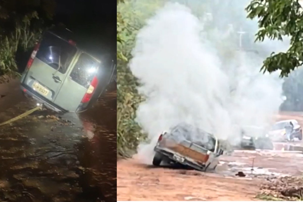 Temporal em Campo Grande: carros são arrastados e bacia de contenção cede