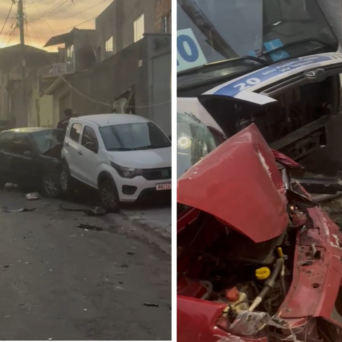 Homem com sinais de embriaguez é detido suspeito de furtar micro-ônibus e bater em três carros