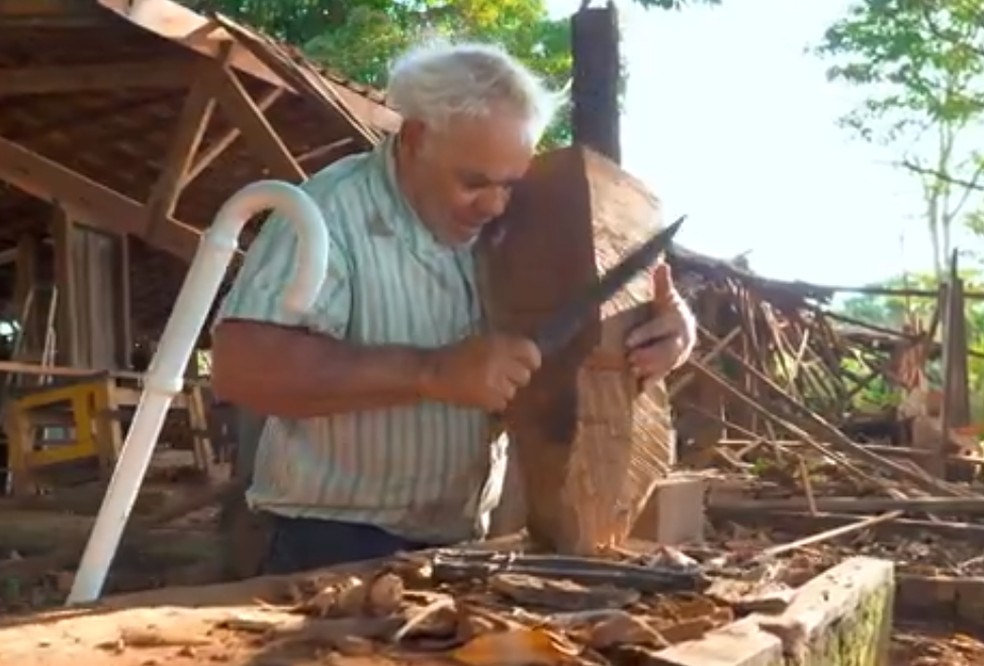 Zulmar Antônio, artesão de Patos de Minas — Foto: TV Integração/Reprodução