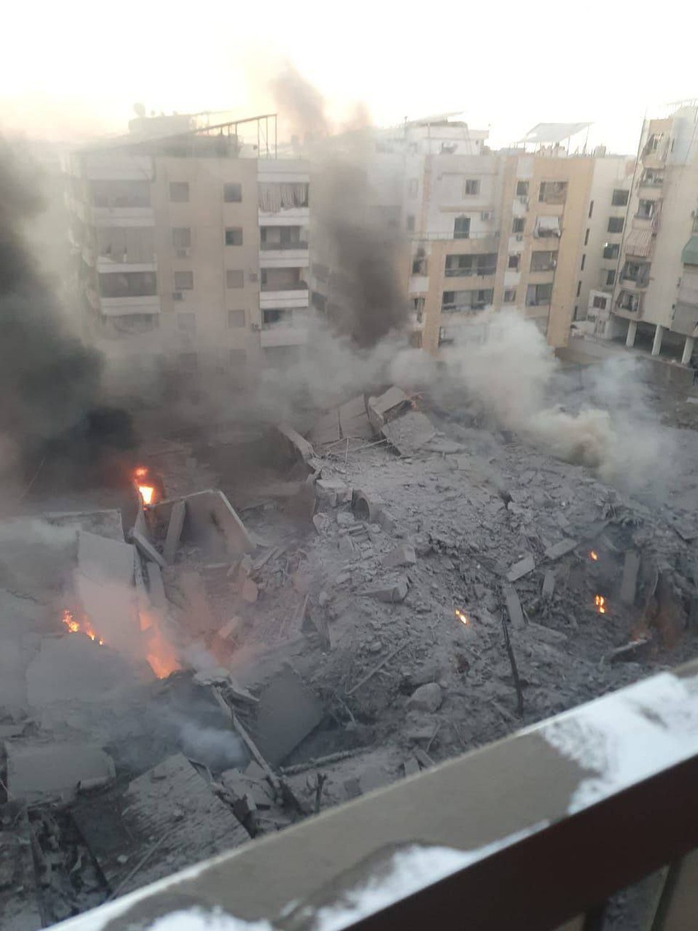 Destruição causada por bombardeio de Israel — Foto: Telegram/Reprodução