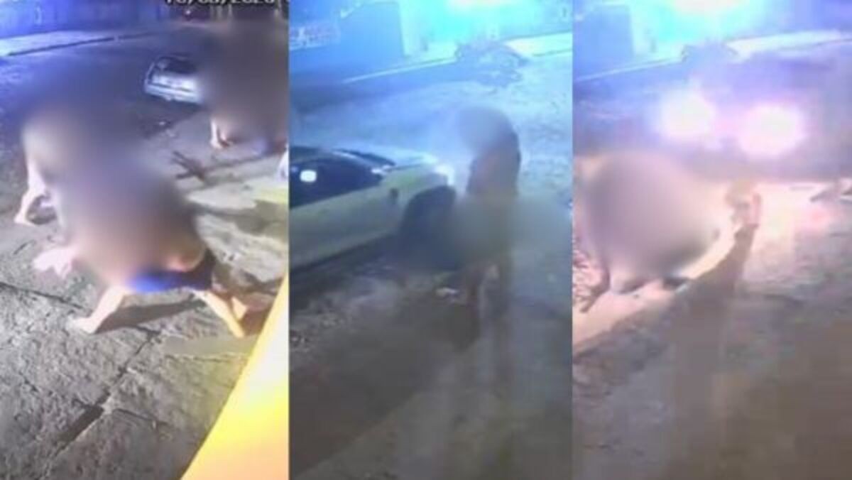 Vídeo: Trio passa carro sobre homem e o espanca em tentativa de homicídio em frente a bar no PI