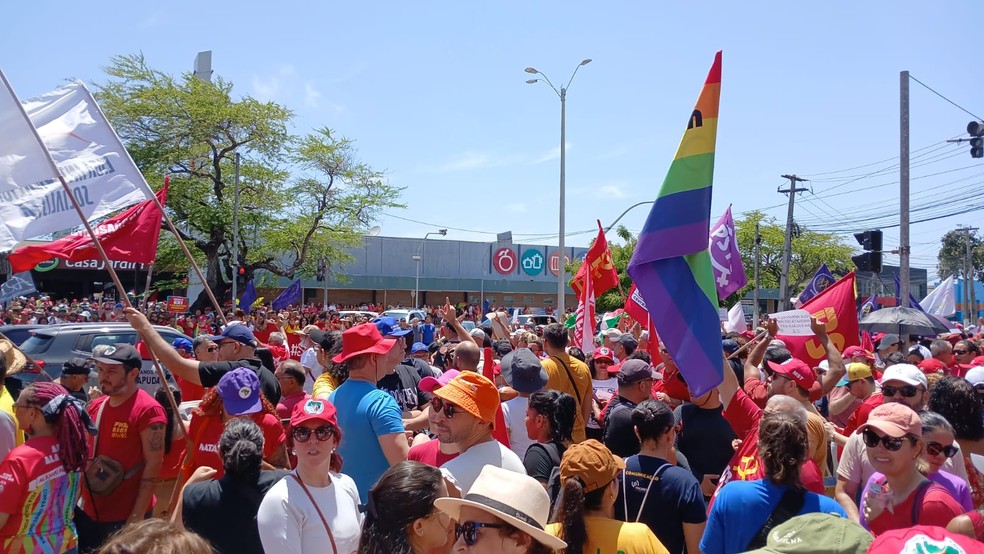 Manifestação contra anistia e PEC da blindagem em Natal — Foto: Brunno Rocha/Inter TV Cabugi
