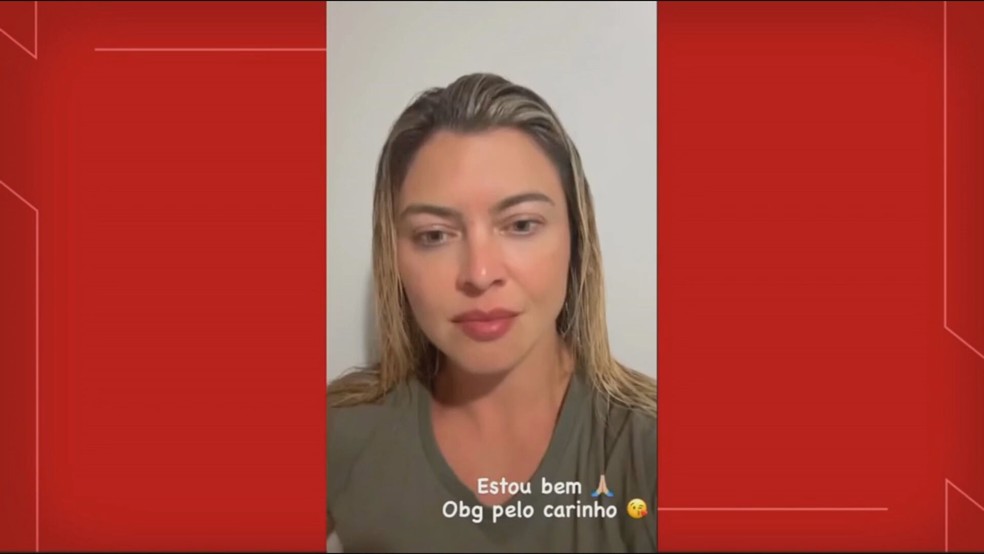 Delegada precisou ir para o hospital após ser atingida por estilhaços de bala — Foto: Reprodução