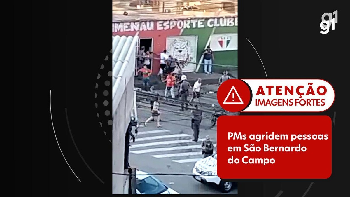 Vídeo mostra policiais agredindo pessoas durante ação em bar de São Bernardo do Campo, no ABC Paulista
