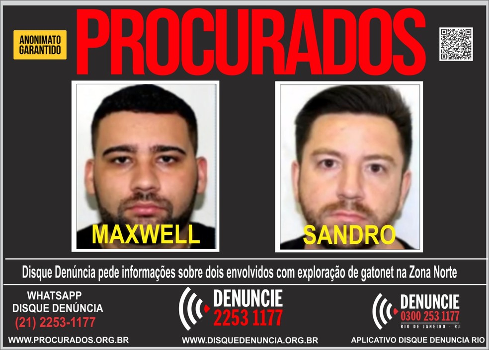 Disque-Denúncia fez cartaz pedindo informações sobre Maxwell e Sandro — Foto: Disque Denúncia/Divulgação
