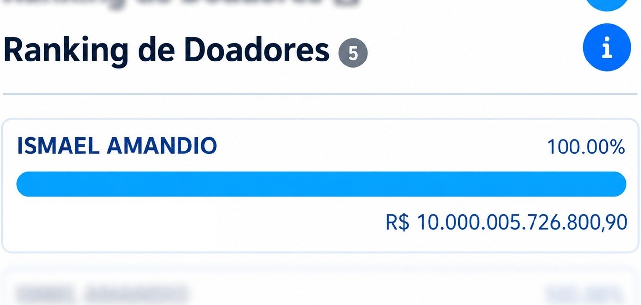 Quase o PIB do Brasil: candidato de SC registra doação de R$ 10 trilhões feita por PIX em campanha