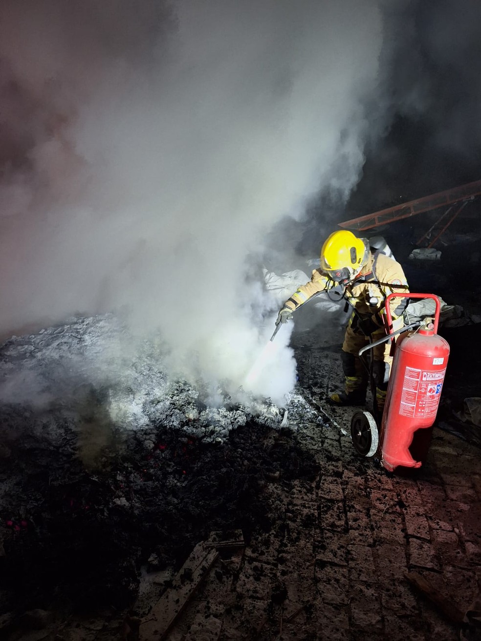 Combate as chamas duraram mais de duas horas  — Foto: Corpo de Bombeiros/Divulgação