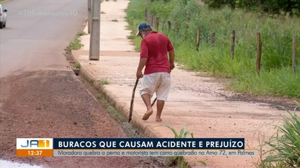 Moradora de quadra em Palmas quebra perna ao cair em buraco