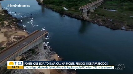 Trânsito da BR-226 fica bloqueado após queda de ponte entre o Tocantins e o Maranhão