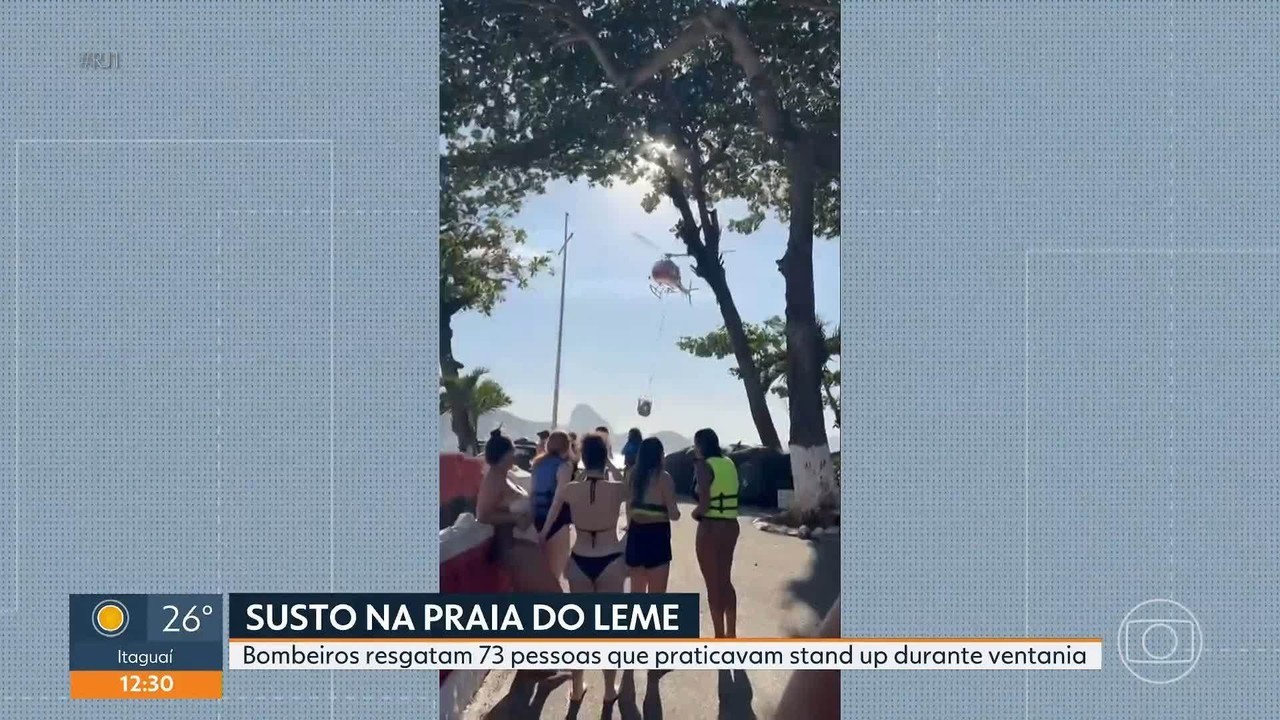Ventania arrasta cerca de 100 pessoas que praticavam stand up paddle no Leme; mais de 70 foram resgatadas pelos bombeiros