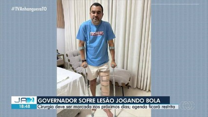 Govenador do TO deve passar por cirurgia no joelho após se machucar em partida de futebol