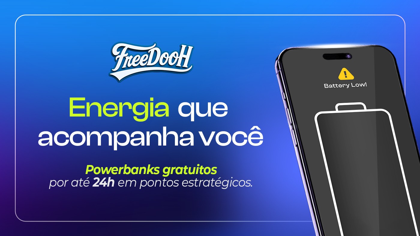  FreeDooH leva powerbanks gratuitos a Curitiba