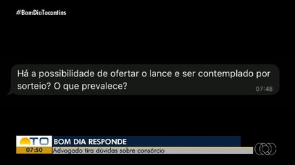 Consórcio é tema de dúvidas dos telespectadores no Bom Dia Responde