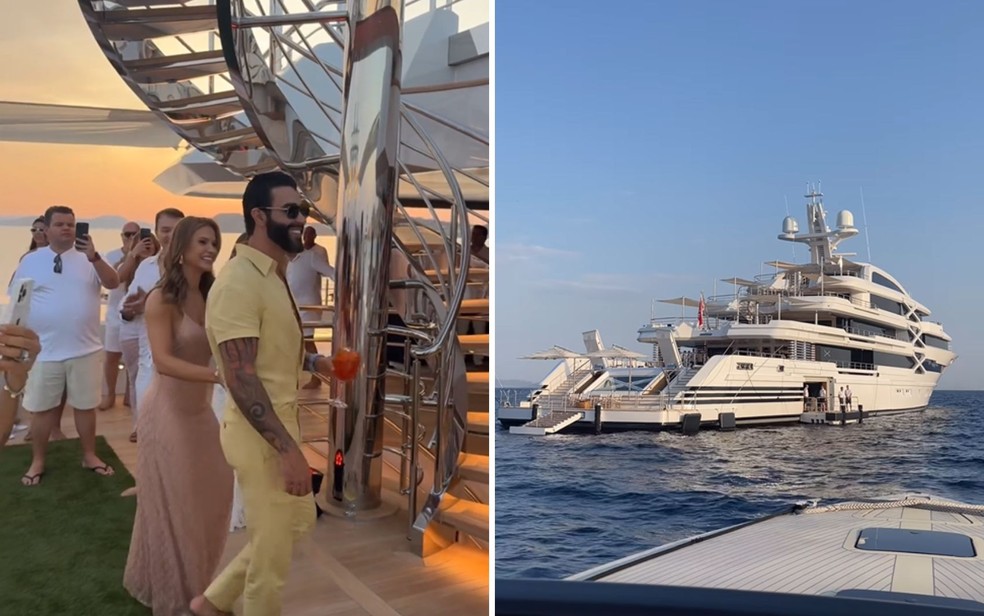 Gusttavo Lima celebra aniversrio de 35 anos em super iate de luxo, na Grcia  Foto: Reproduo/Redes Sociais