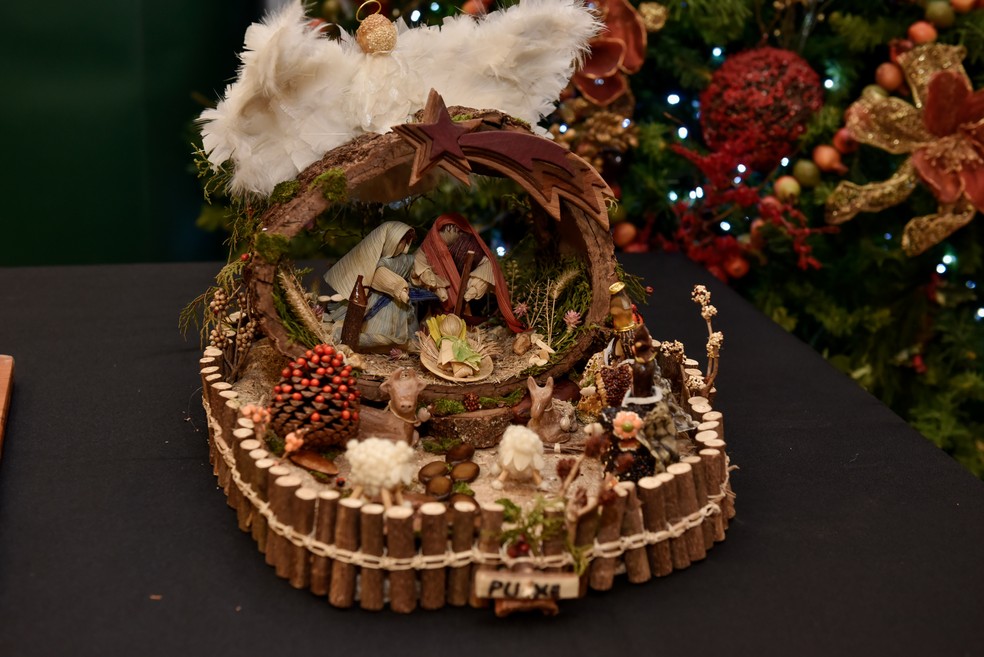 Presépio vencedor no voto popular é de artesã de Barra Bonita — Foto: Senar/Divulgação