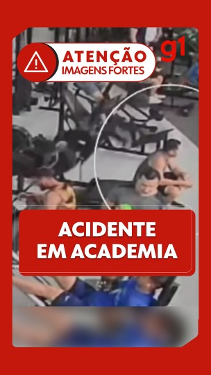 Aparelho de musculação cai sobre os ombros de ...