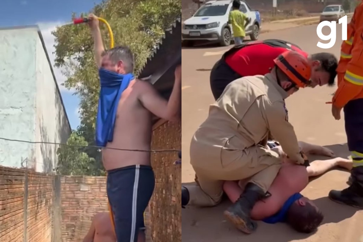 VÍDEO: vizinho ajuda a apagar incêndio em casa de idosos e é preso por desacato a bombeiros em MT