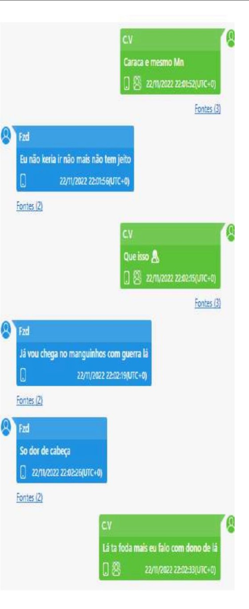 Troca de mensagens entre o traficante Professor e o policial militar UPP — Foto: Reprodução