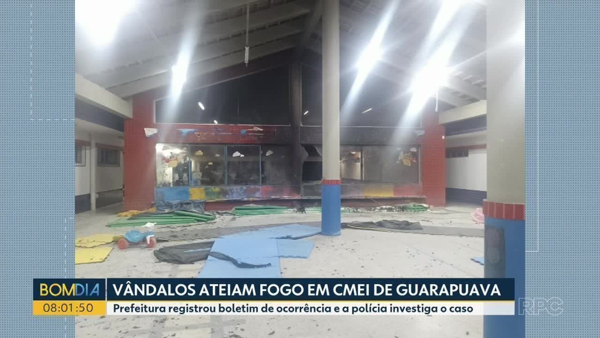 Vândalos ateiam fogo em CMEI de Guarapuava