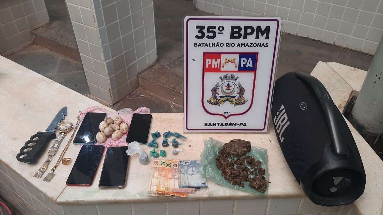 PM apreende drogas, dinheiro e objetos de valor durante ação no bairro Santo André, em Santarém