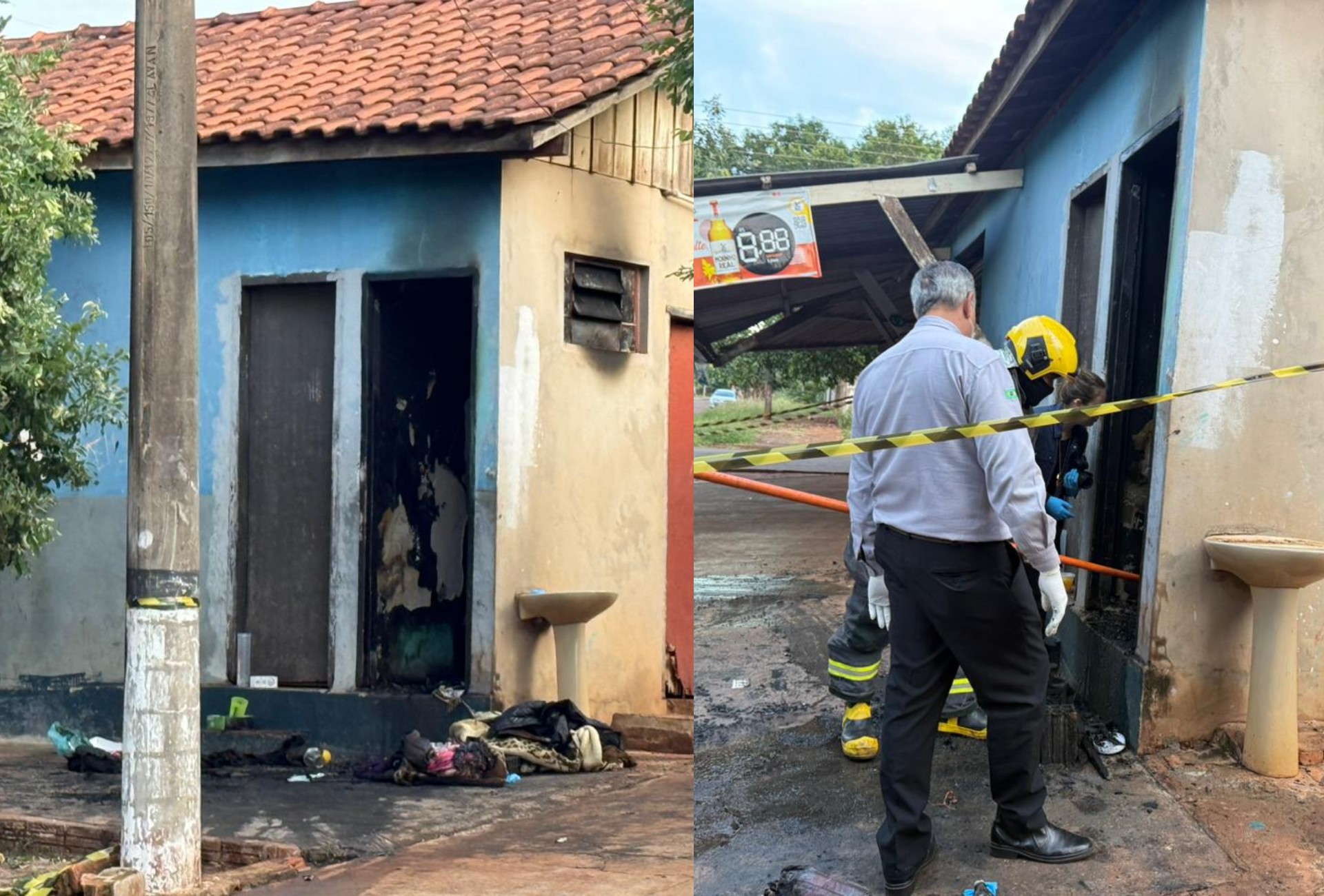 Homem morre carbonizado em banheiro de conveniência; polícia investiga incêndio