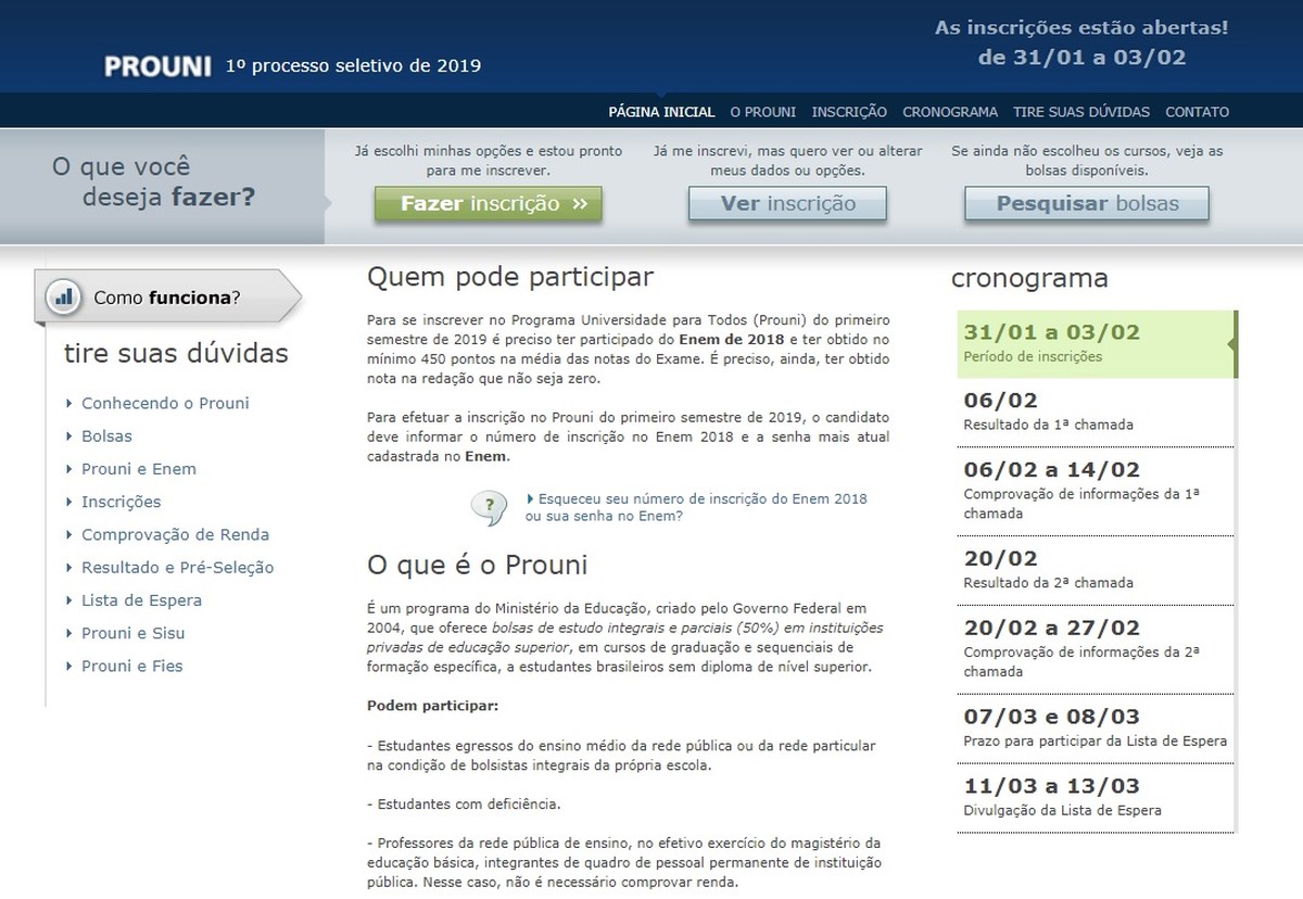 Prouni 2019: Como funciona o programa que distribui bolsas de estudo em ...