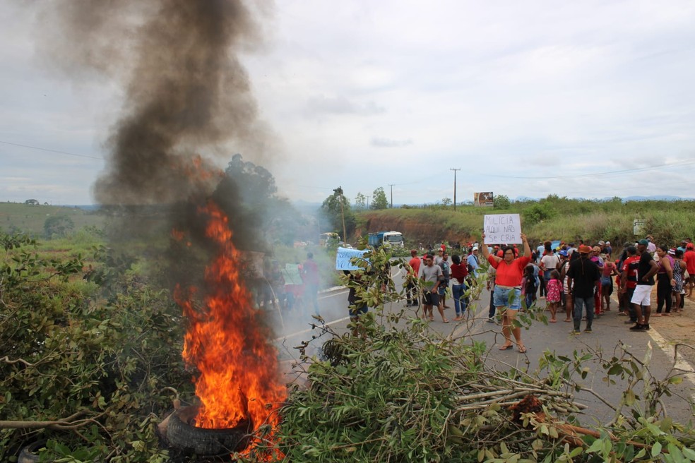 Protesto contra a morte de indígena na Bahia em janeiro de 2024 — Foto: Reprodução/redes sociais