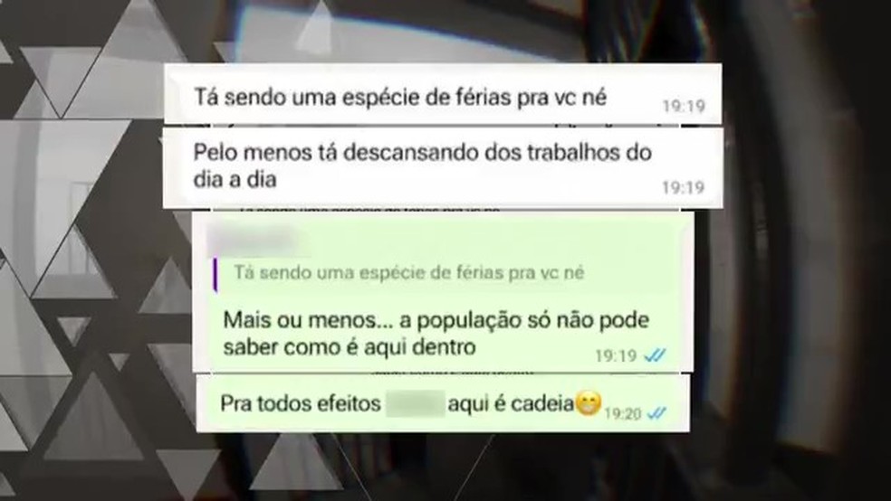Mensagem enviada por PM preso expõe rotina de 'colônia de férias' em presídio no AM — Foto: Reprodução/TV Globo